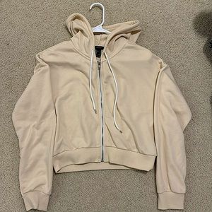 Light Yellow Cropped Hoddie